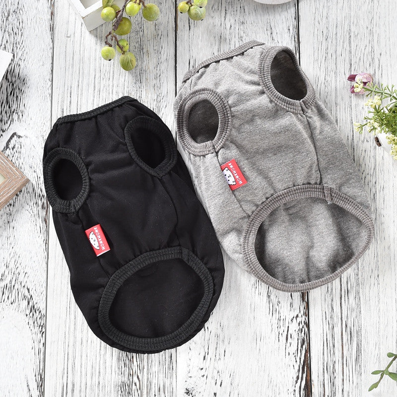 KFX-6286525 Summer Cotton Pet T-Shirt Vest with Hat for Dogs, Modern Style and Multiple Sizes