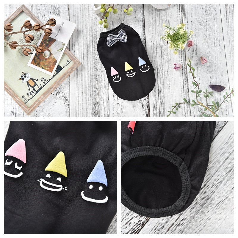 KFX-6286525 Summer Cotton Pet T-Shirt Vest with Hat for Dogs, Modern Style and Multiple Sizes