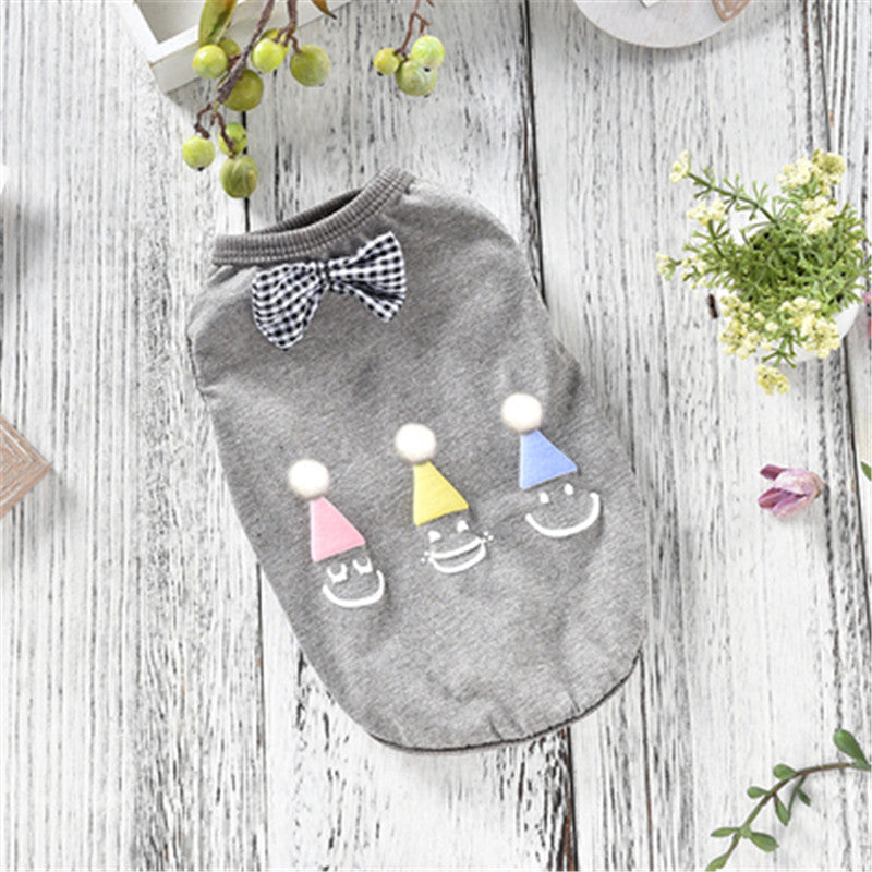 KFX-6286525 Summer Cotton Pet T-Shirt Vest with Hat for Dogs, Modern Style and Multiple Sizes