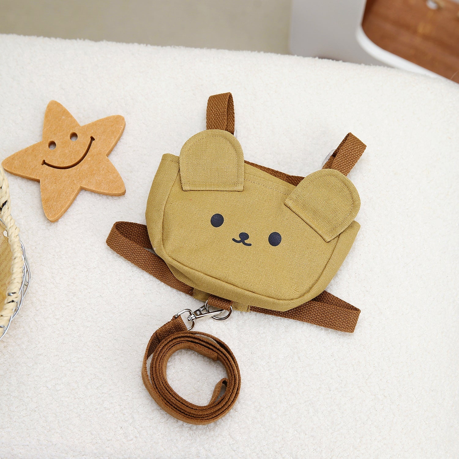 KFX-6384829 Pet Dog Canvas Backpack in Pink and Brown - Sizes S & L, All-Season Design