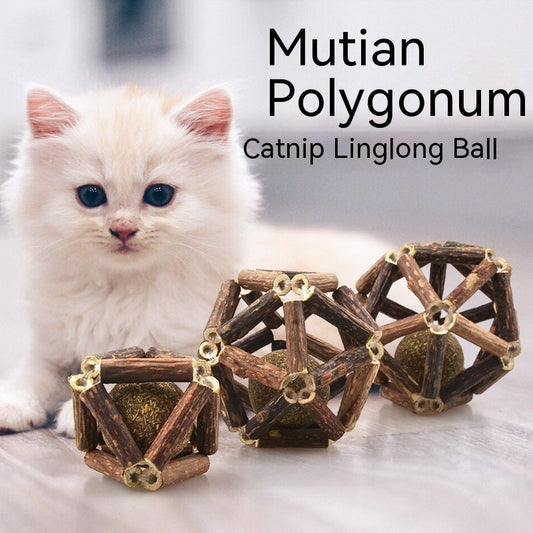 KFX-6437693 Polygonum Multiflorum Catnip Balls for Scratching and Biting - Small, Medium, and Large Sizes