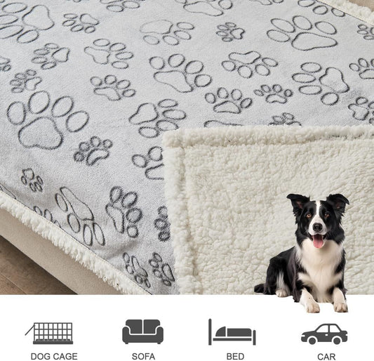 KFX-6510013 Waterproof Pet Blanket in Cut Flower Gray, Multiple Sizes for Dogs