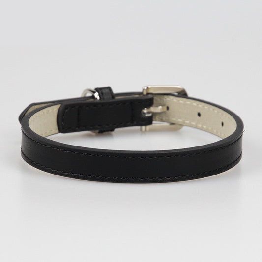 KFX-6533565 Leather Dog Collar for Small to Medium Breeds - Available in Multiple Colors