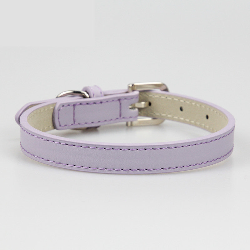 KFX-6533565 Leather Dog Collar for Small to Medium Breeds - Available in Multiple Colors