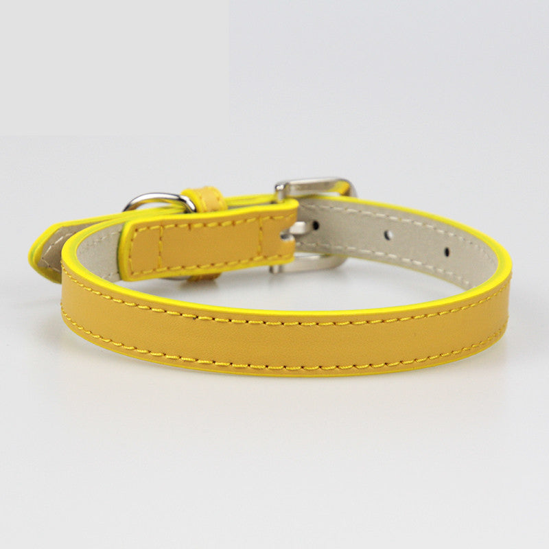 KFX-6533565 Leather Dog Collar for Small to Medium Breeds - Available in Multiple Colors