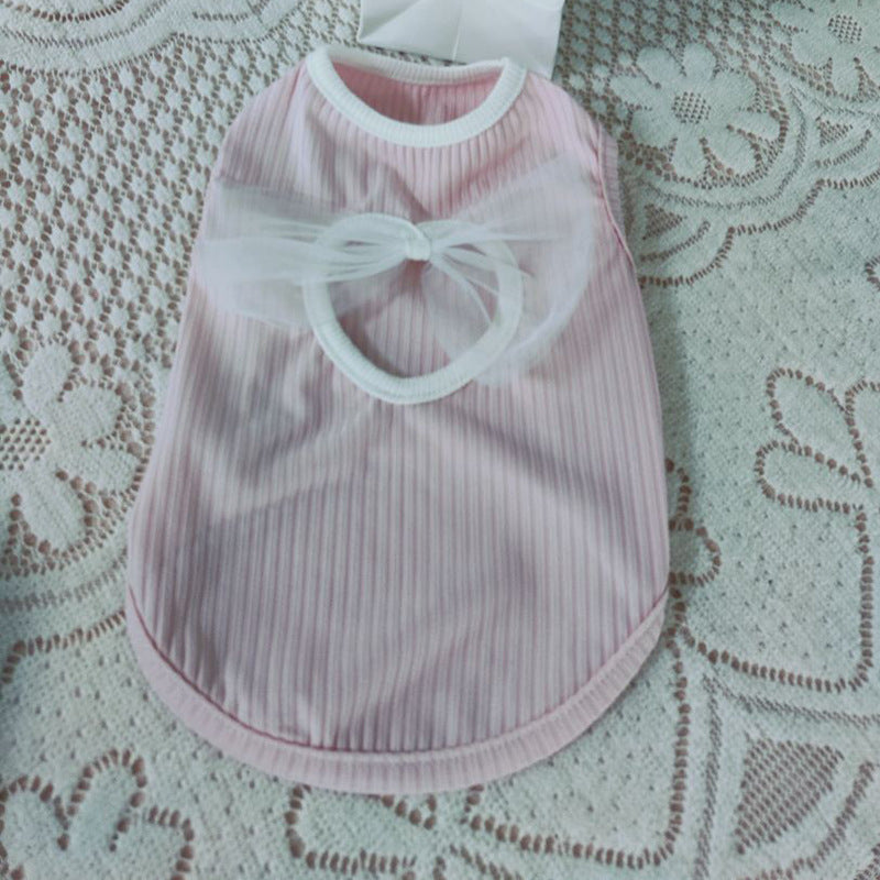 KFX-6581437 Thin Summer Vest for Small Dogs and Cats – Cute Princess Style in Wiz Pink, Bondi Blue, Ti'an Green