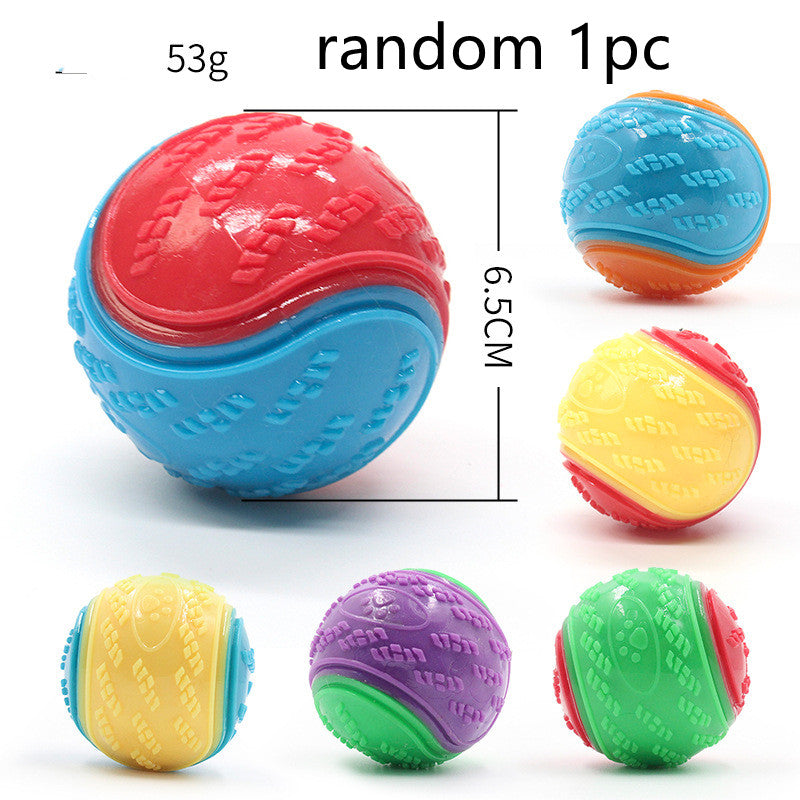 KFX-6634301 Durable Dog Molar Ball Toy for Playtime and Chewing, Random Color, Rubber Material