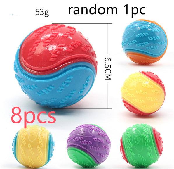 KFX-6634301 Durable Dog Molar Ball Toy for Playtime and Chewing, Random Color, Rubber Material