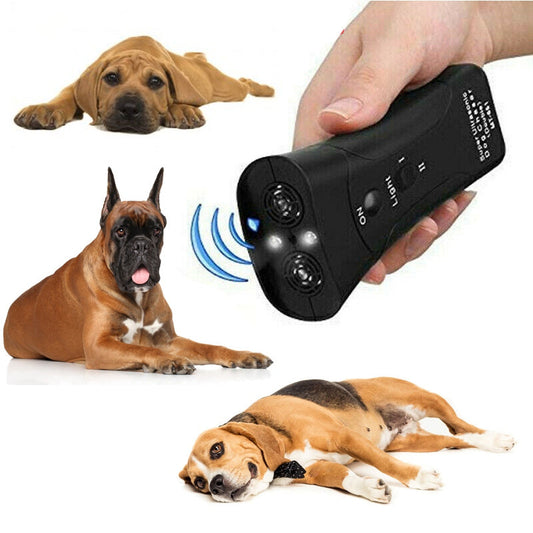 KFX-6683197 Ultrasonic Dog Training Device with LED Flashlight – 3-in-1 Repeller for Dog Behavior Control