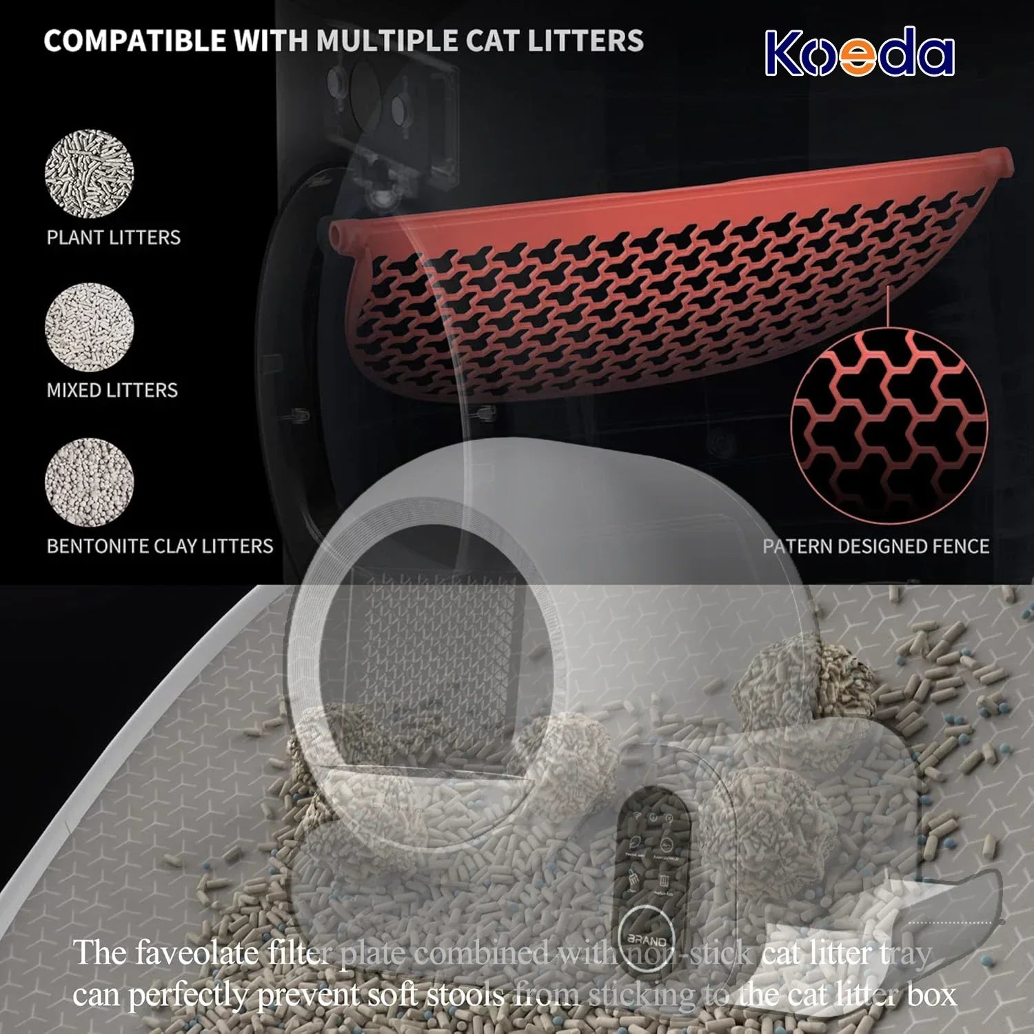 KFX-671251 Smart Self-Cleaning Litter Box with WiFi Control - 70L Odor Control, Eco-Friendly Design