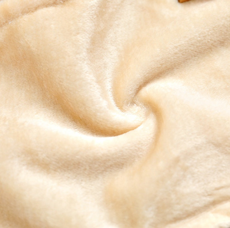 KFX-6714301 Solid Wood Cat and Dog Hammock with Canvas Velvet Nest Pad, Free Size for Pets Under 15 kg