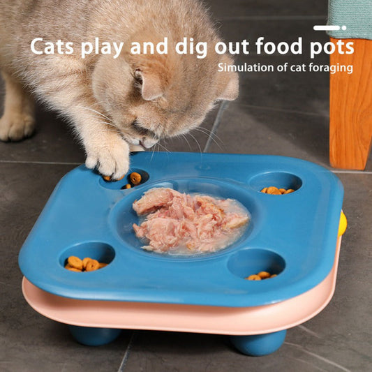 KFX-6718653 Multifunctional Cat Food Bowl and Track Toy with Amusement Plate for Intelligent Eating