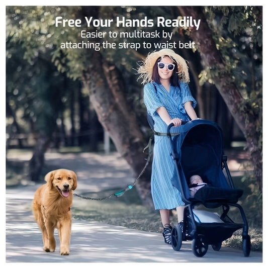 KFX-6735421 Hands-Free Dog Leash with Adjustable Waist Belt for Active Walking and Running