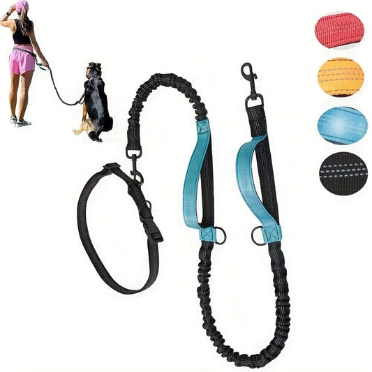 KFX-6735421 Hands-Free Dog Leash with Adjustable Waist Belt for Active Walking and Running
