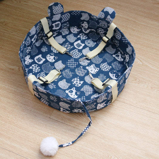 KFX-6747069 Sunbathing Cat Hanging Basket Bed - Cotton, Small & Medium Sizes Available