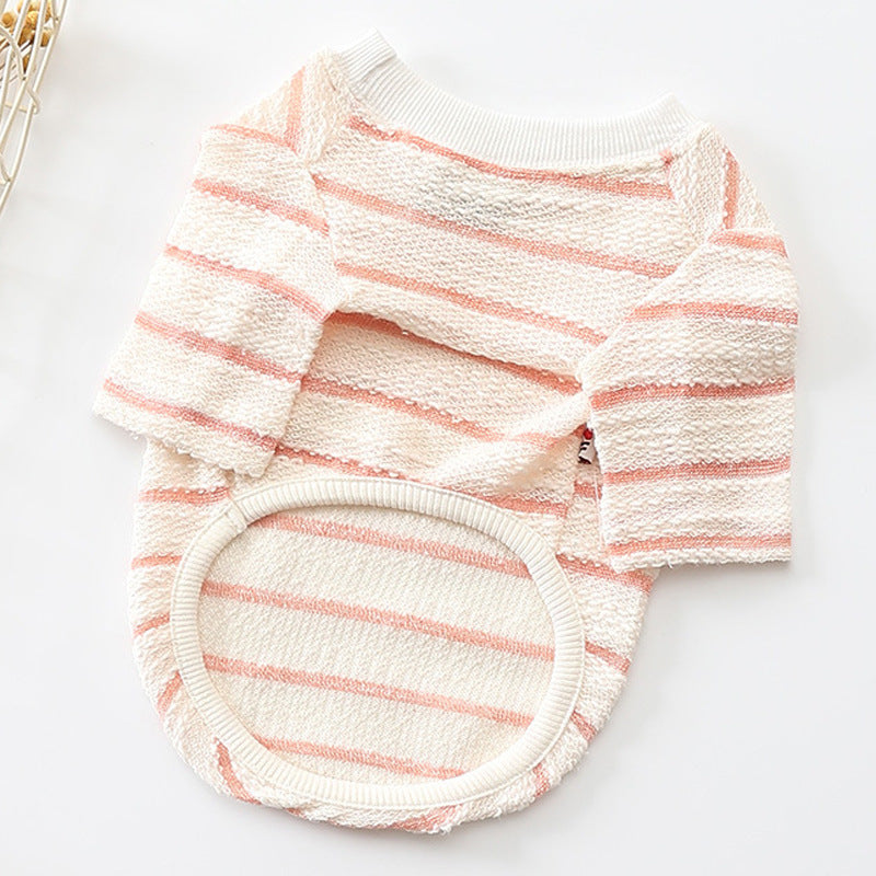 KFX-6778045 Casual Cotton T-Shirt for Dogs in Water Ripple Toweling - Available in Pink and Yellow