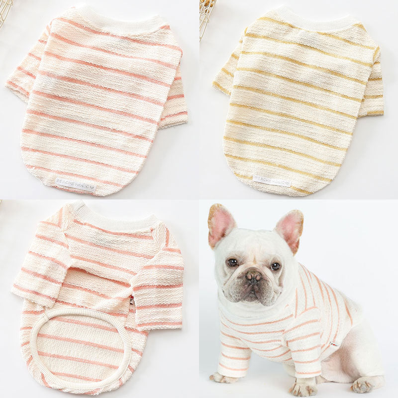 KFX-6778045 Casual Cotton T-Shirt for Dogs in Water Ripple Toweling - Available in Pink and Yellow
