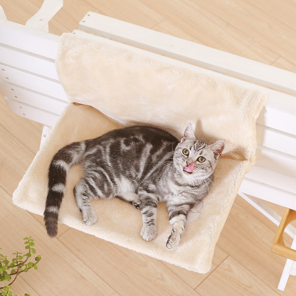KFX-6779837 Four Seasons Cat Hammock with Soft Fur Cover, Ideal for Cats up to 10 lbs - Dimensions 46x30x25CM