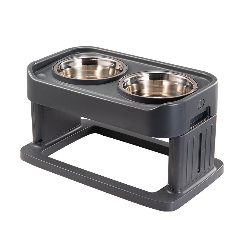 KFX-6784189 Elevated Stainless Steel Pet Bowls with Adjustable Height for Comfortable Dining