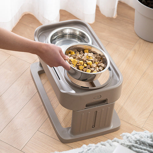 KFX-6784189 Elevated Stainless Steel Pet Bowls with Adjustable Height for Comfortable Dining