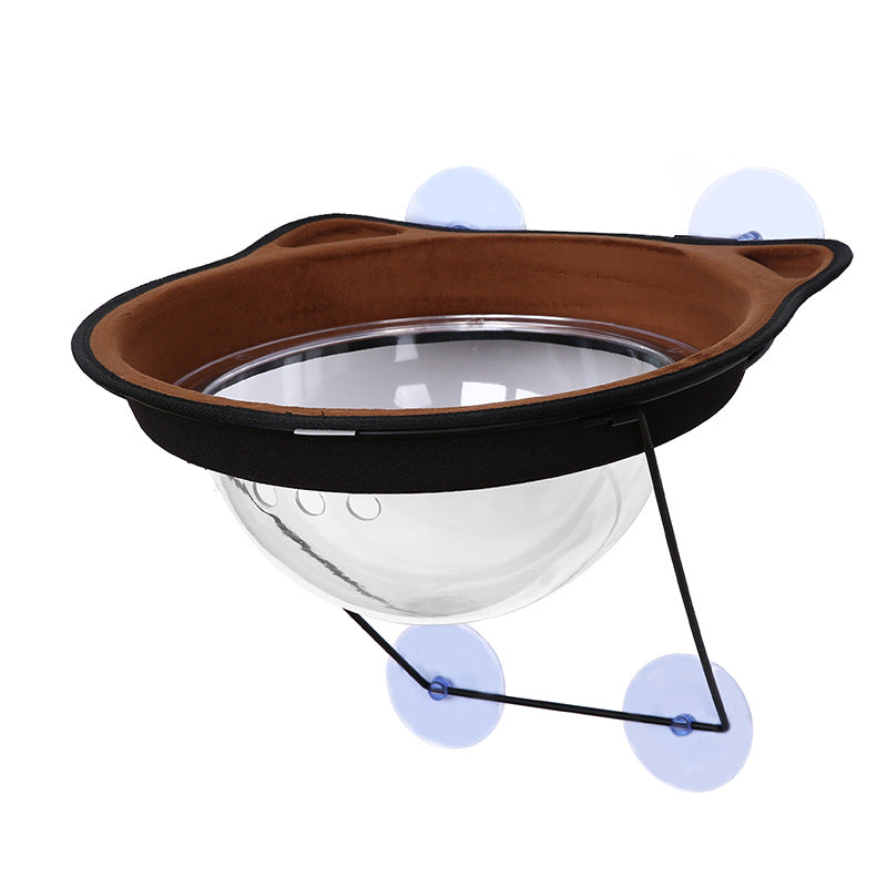 KFX-6812605 Suction Cup Cat Hanging Bed - Space Capsule Design for Sunbathing and Relaxation