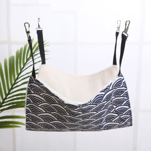 KFX-6878141 Cozy Cat & Small Dog Hammock Swing with Cashmere Lining and Stainless Steel Hooks