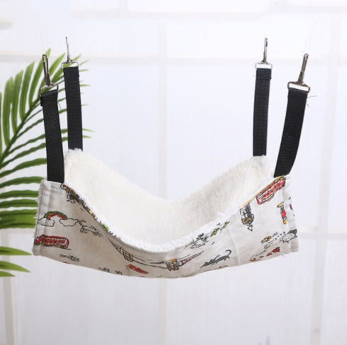KFX-6878141 Cozy Cat & Small Dog Hammock Swing with Cashmere Lining and Stainless Steel Hooks