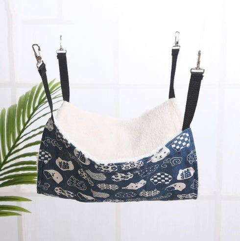 KFX-6878141 Cozy Cat & Small Dog Hammock Swing with Cashmere Lining and Stainless Steel Hooks