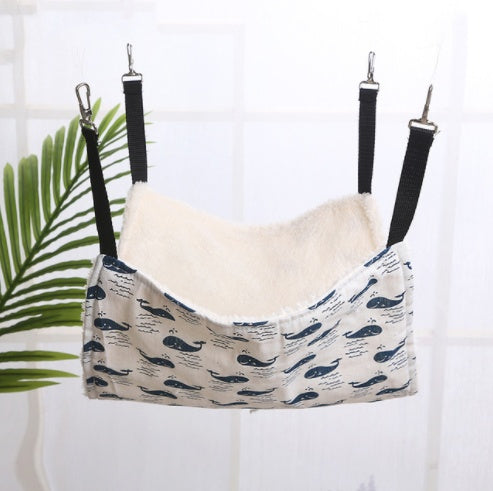 KFX-6878141 Cozy Cat & Small Dog Hammock Swing with Cashmere Lining and Stainless Steel Hooks