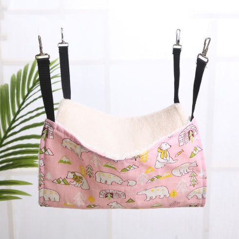 KFX-6878141 Cozy Cat & Small Dog Hammock Swing with Cashmere Lining and Stainless Steel Hooks