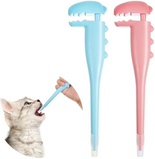 KFX-6882493 Pet Pill Shooter Dispenser for Cats and Dogs - 2 Pack Silicone Syringes with Soft Tip for Easy Medication Administration
