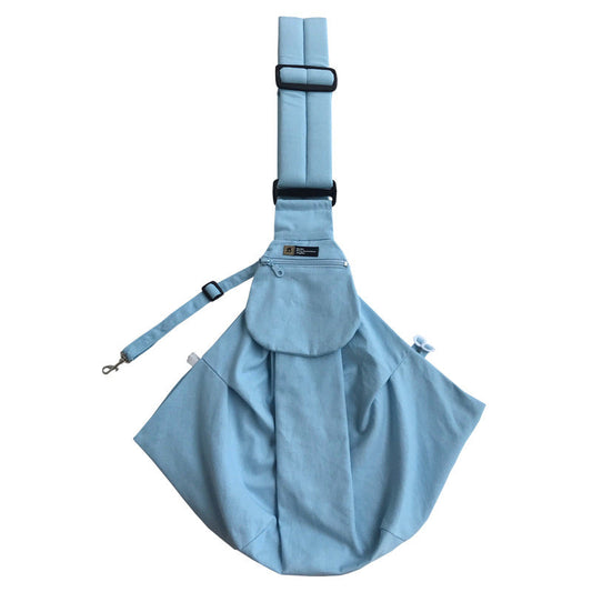 KFX-6888509 Foldable Portable Canvas Dog Food Bag and Outdoor Pet Backpack with Comfortable Shoulder Pad