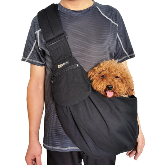 KFX-6888509 Foldable Portable Canvas Dog Food Bag and Outdoor Pet Backpack with Comfortable Shoulder Pad