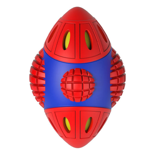 KFX-6896445 Interactive Space Capsule Rubber Dog Toy for Chewing and Vocalization - 14.6x9.2x7.25cm