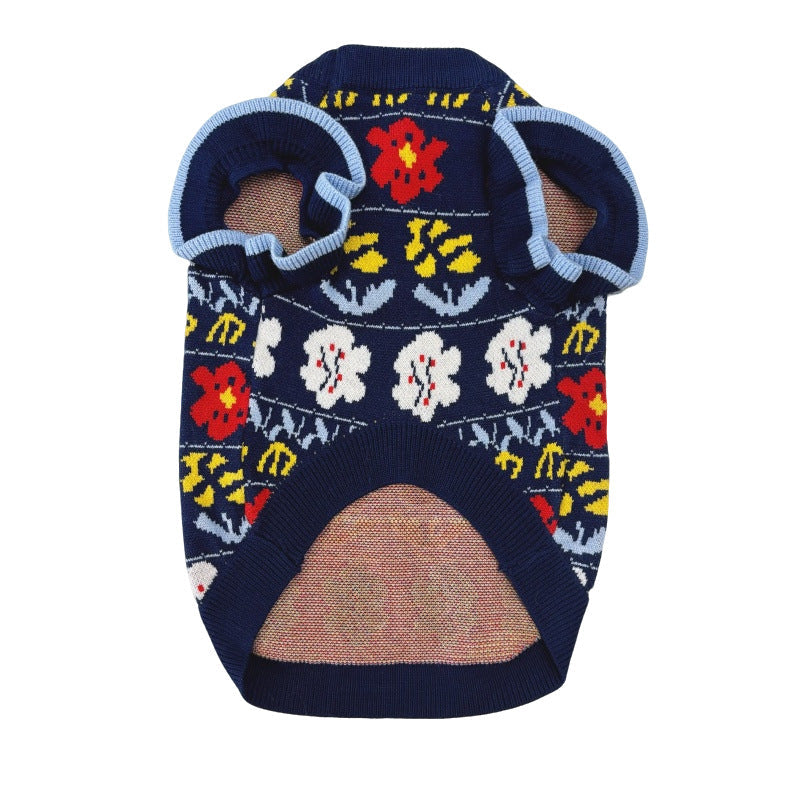 KFX-6909117 Cozy Dark Blue Wool Pet Clothes for Small and Medium Dogs and Cats