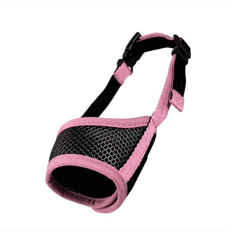 KFX-6924477 Dog Mouth Cover - Polyester Pet Muzzle in Black, Red, Green, Pink (XS-XXL)