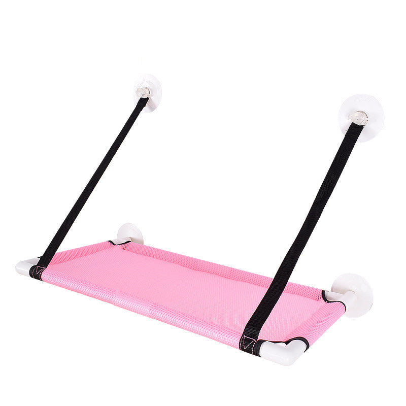 KFX-6943677 Cat Window Hammock - Sandwich Net Material, 60x34cm, Maximum Load 10 kg, Available in Blue, Pink, and Black Mesh