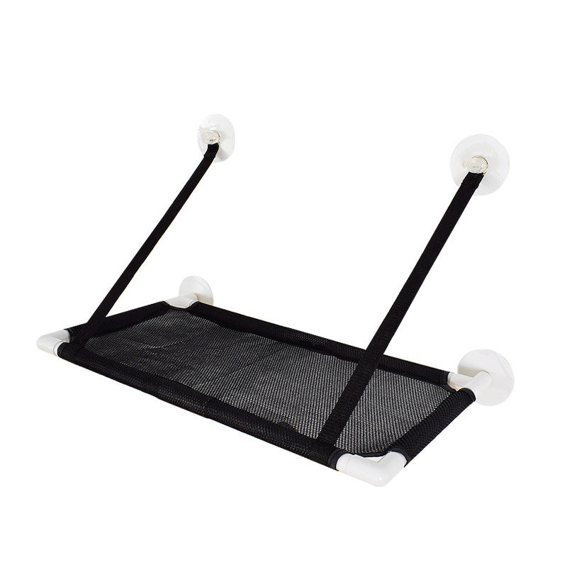 KFX-6943677 Cat Window Hammock - Sandwich Net Material, 60x34cm, Maximum Load 10 kg, Available in Blue, Pink, and Black Mesh