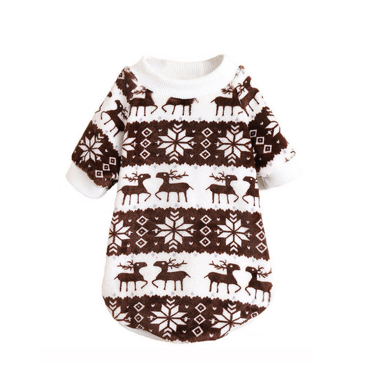 KFX-6952893 Cozy Christmas Plush Pet Sweater in Jacquard Design