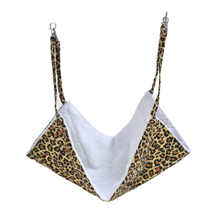 KFX-6976445 Double-Sided Cat Hammock Bed for Cats - Cozy Plush and Canvas Design with Spring Snap Hooks, Fits Under Furniture