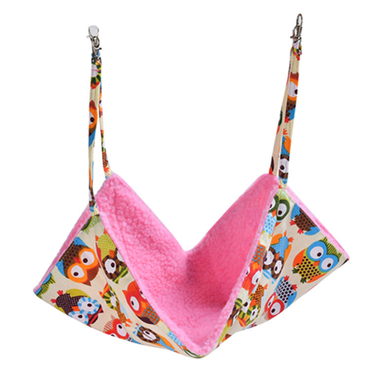 KFX-6976445 Double-Sided Cat Hammock Bed for Cats - Cozy Plush and Canvas Design with Spring Snap Hooks, Fits Under Furniture