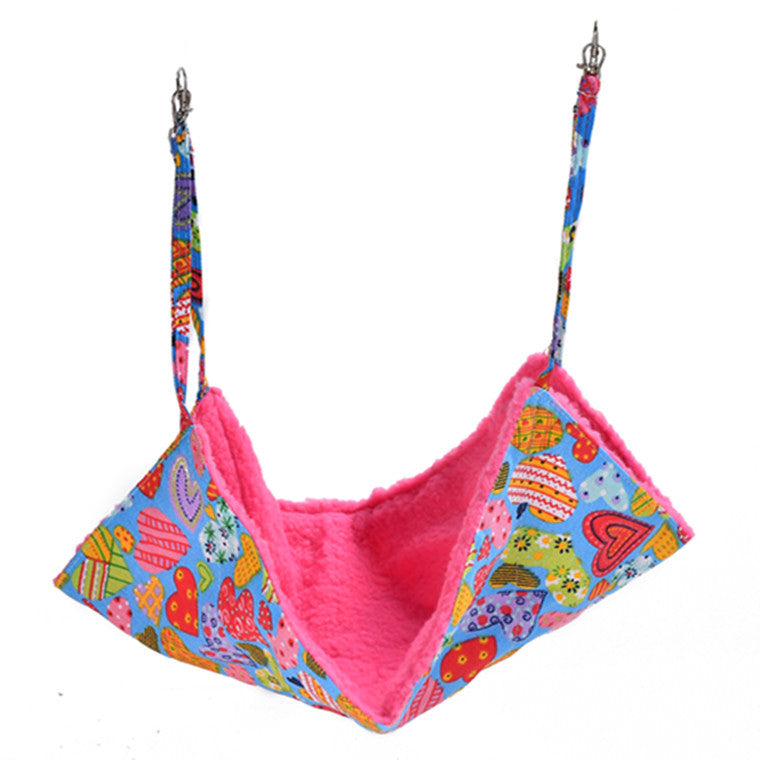 KFX-6976445 Double-Sided Cat Hammock Bed for Cats - Cozy Plush and Canvas Design with Spring Snap Hooks, Fits Under Furniture