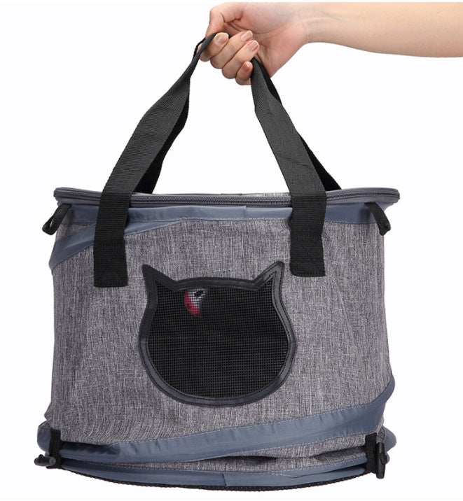 KFX-6986813 Foldable Portable Pet Carrier Bag for Cats and Dogs - Lightweight Travel Bed with Skylight Design