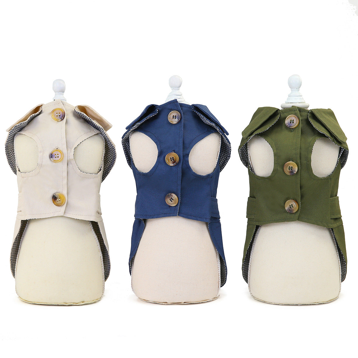 KFX-7007421 Trendy Three-Color Windbreaker for Small Dogs - Ideal for Autumn and Winter Wear