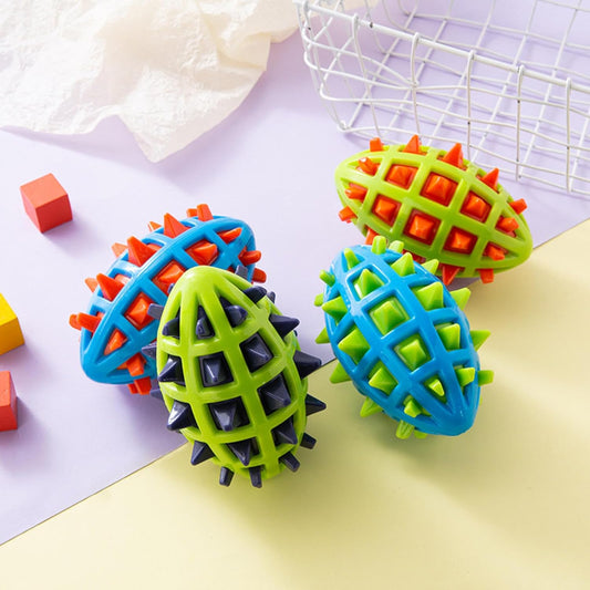 KFX-7036093 Indestructible Dog Teether Ball with Dental Cleaning Texture for Interactive Play