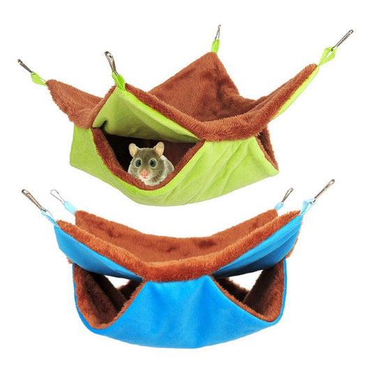 KFX-7041981 Cozy Plush Cloth Hamster Nest with Metal Buckles for Small Pets - Two Sizes Available