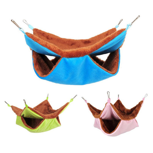 KFX-7041981 Cozy Plush Cloth Hamster Nest with Metal Buckles for Small Pets - Two Sizes Available