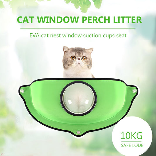 KFX-7107517 Cat Window Sill Hammock with Suction Cups - Elevated Bed for Relaxation and Sunbathing
