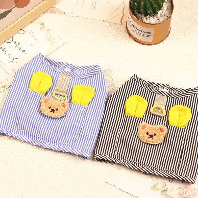 KFX-7138493 Personalized Casual Dog Vest in Blue and Black - Cotton Pet Clothing