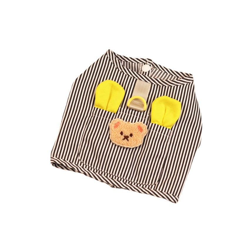 KFX-7138493 Personalized Casual Dog Vest in Blue and Black - Cotton Pet Clothing